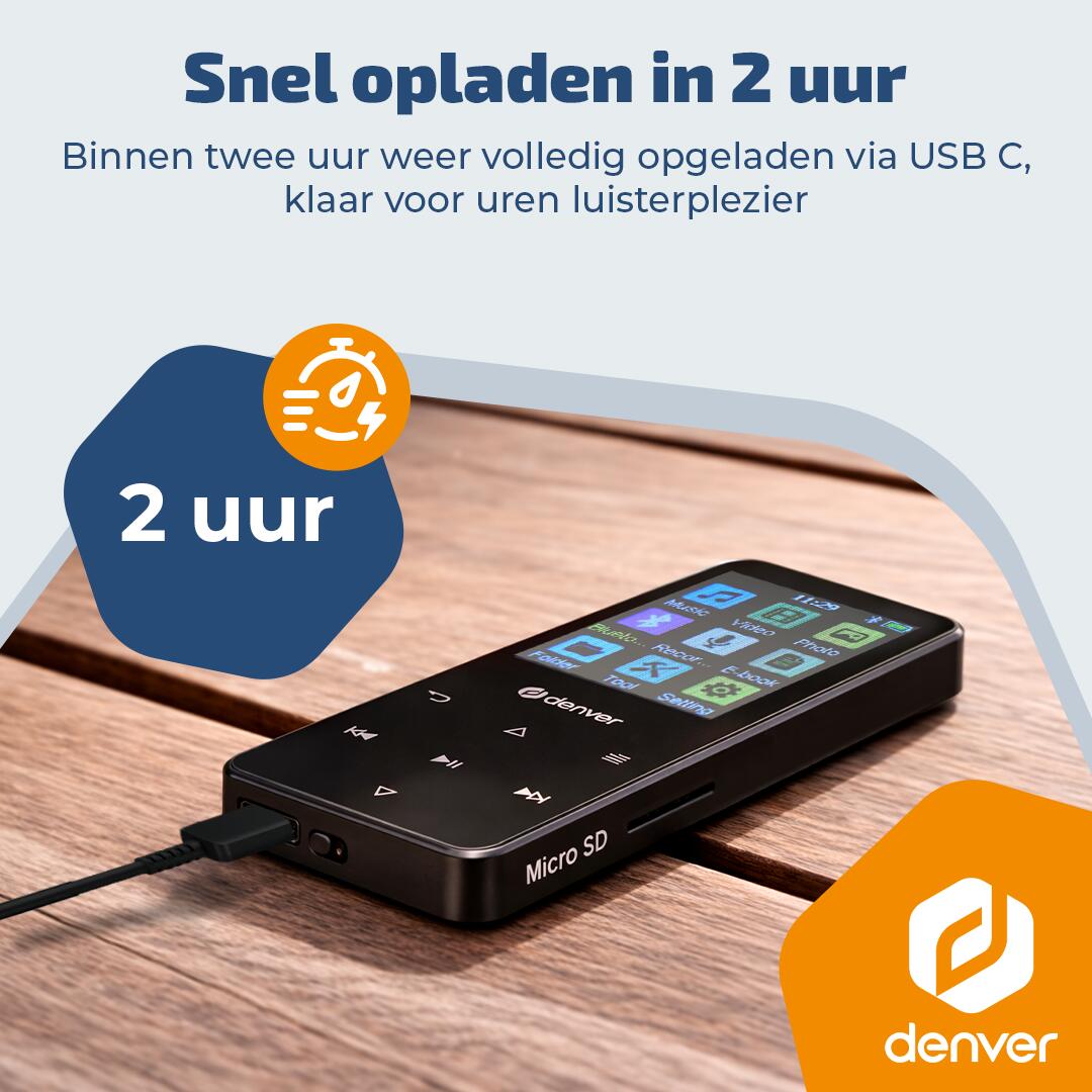 Denver Lecteur MP3 - Carte SD jusqu'à 128 GB - Ecouteurs inclus - MP1830 - Noir 4/7
