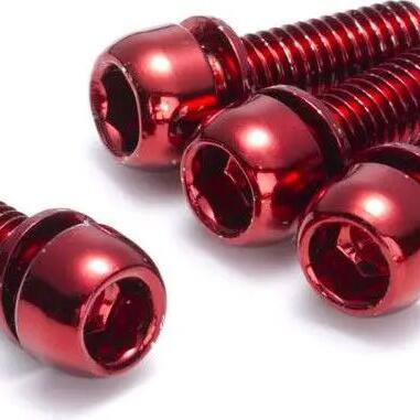 REVERSE Disc Brake Bolt Set x4 Red