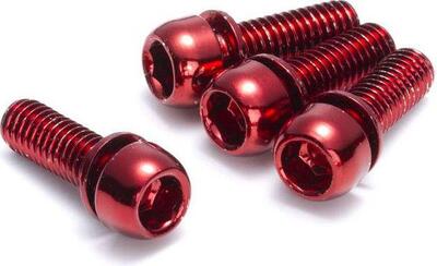 Reverse disc brake bolt set x4 red