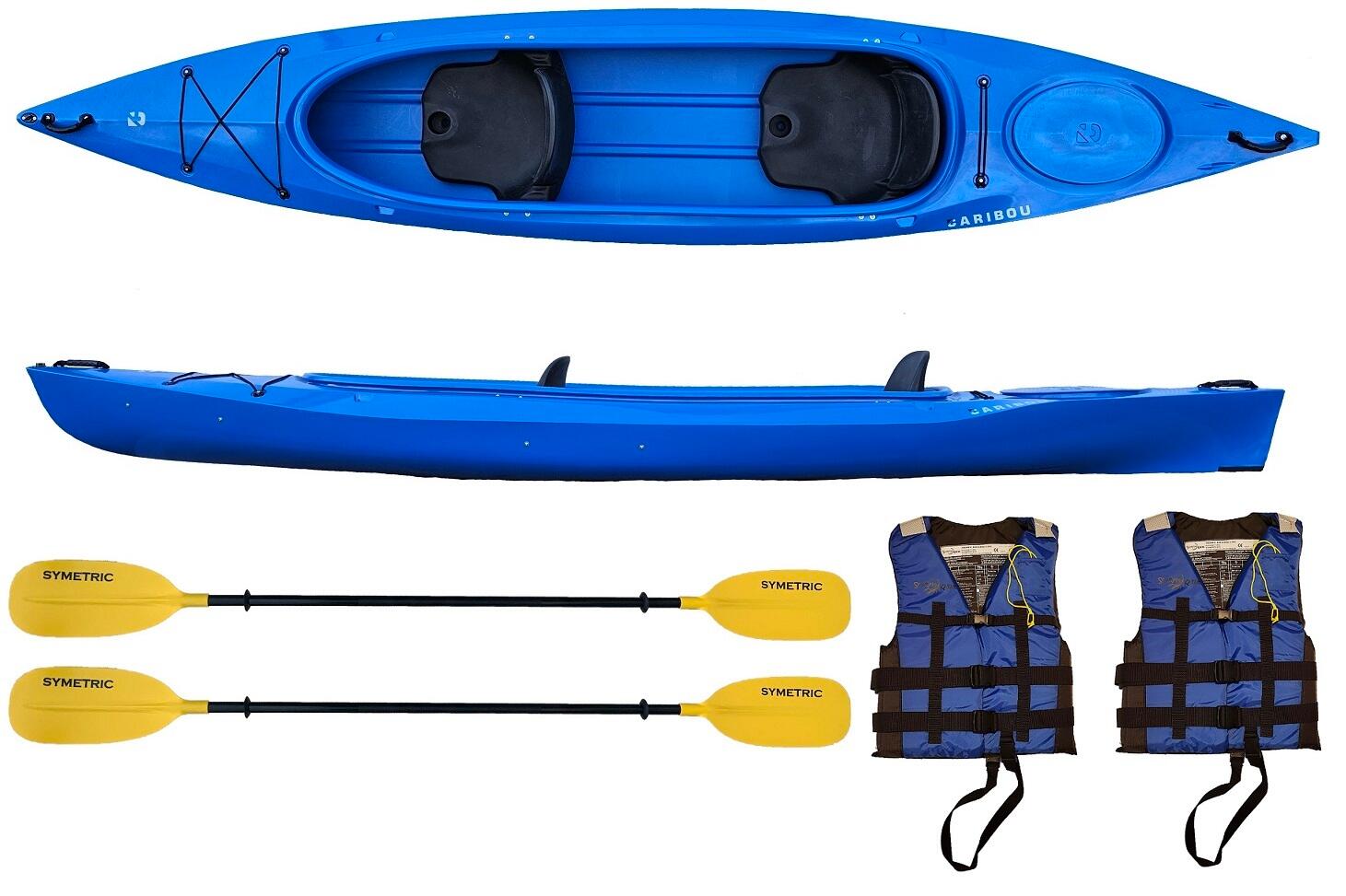 Kajak dwuosobowy do pływania Kayak Zone Caribou Adventure zestaw