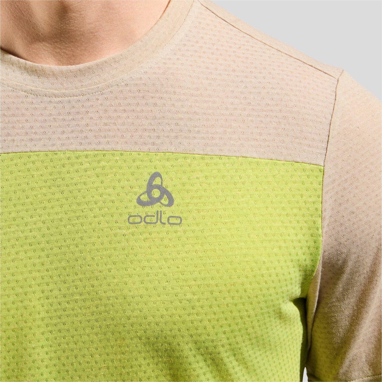 Odlo X-Alp Linencool Maglietta da mountain bike Beige/Verde 6/6