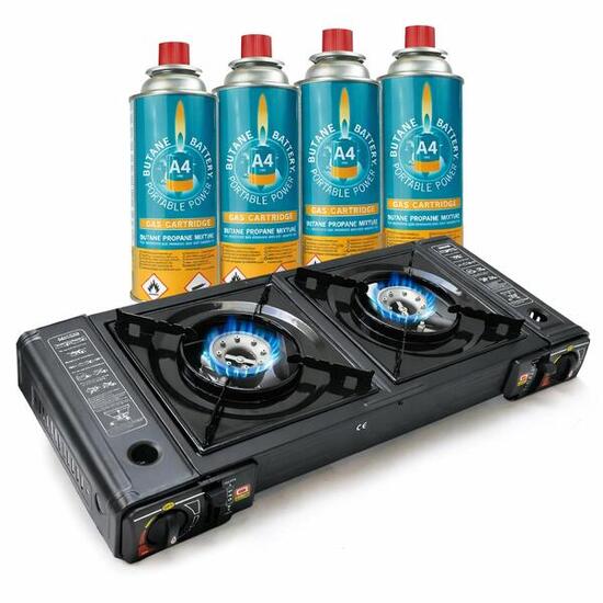 Eurocatch kuchenka gazowa 2-palnikowa 4 kartusze