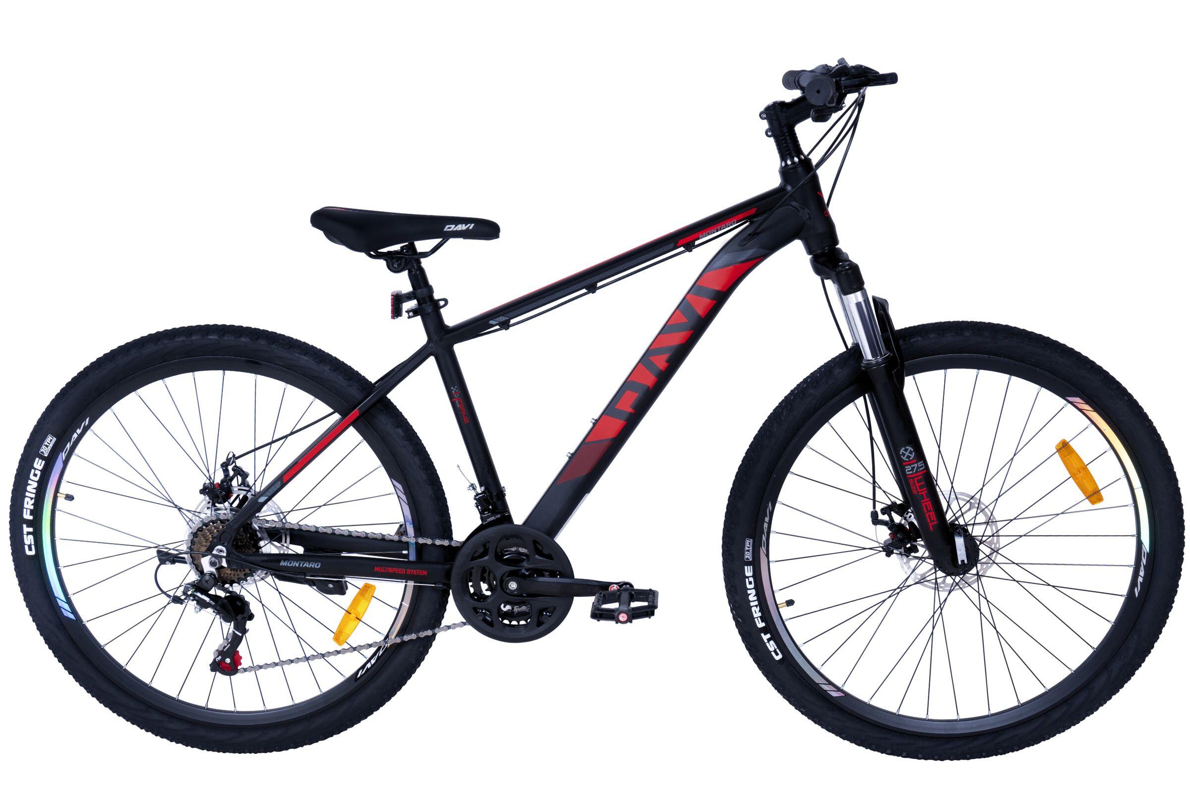 Davi Montaro Aluminium, 27.5", 160–185 cm, 21 vitesses, noir/rouge 2/6