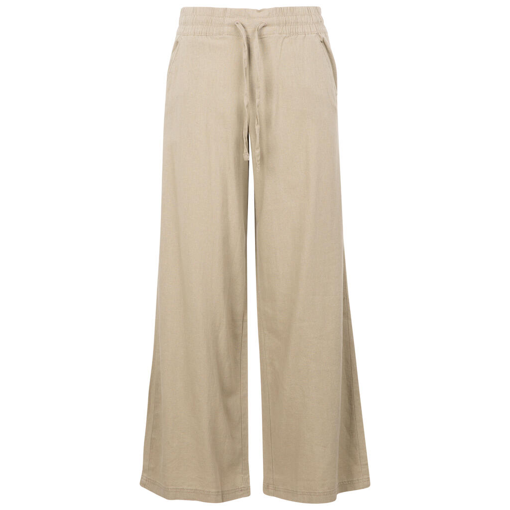 Trespass Zinny Women's Wide-Leg Linen-Blend Trousers Dark Mushroom