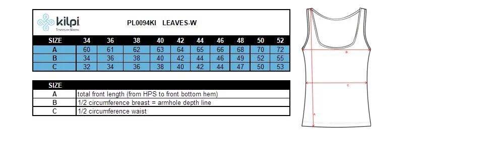 Damen Baumwolltop Kilpi LEAVES-W 4/4