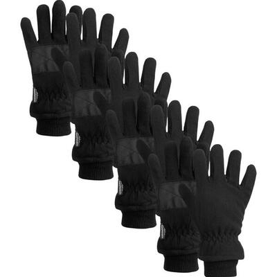 Heatkeeper - fleece thermo handschoenen - heren - zwart - 4-paar