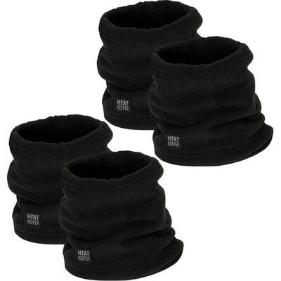 Heatkeeper - fleece nekwarmer kinderen - zwart - 4-stuks