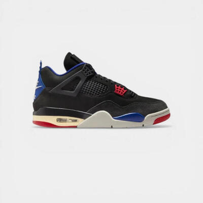 Air jordan 4 rare air black/fire red/deep royal blue/dark smoke grey/tech grey