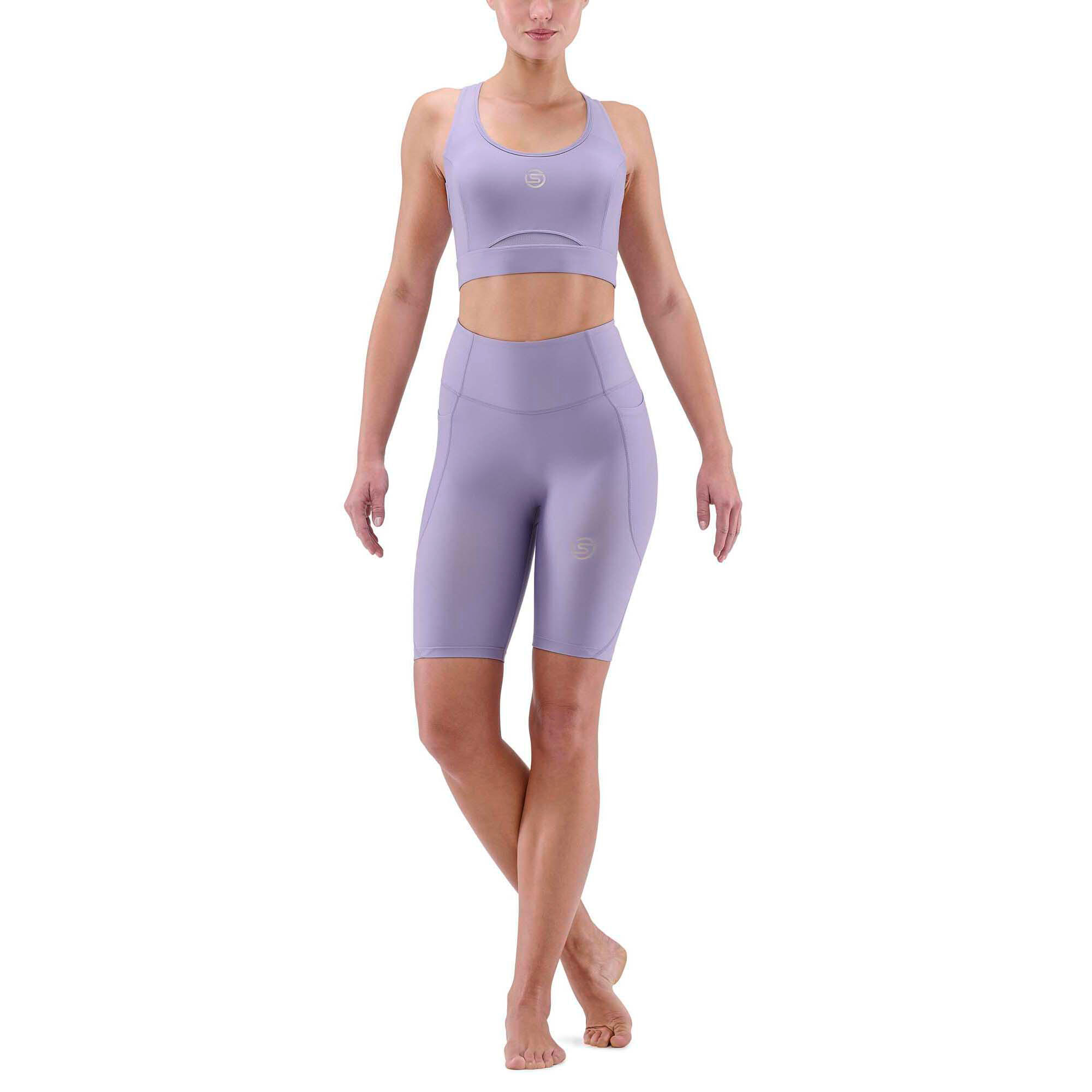 SKINS MOTION Women's Half Tights Woven Fabric Activewear Dust Taro S