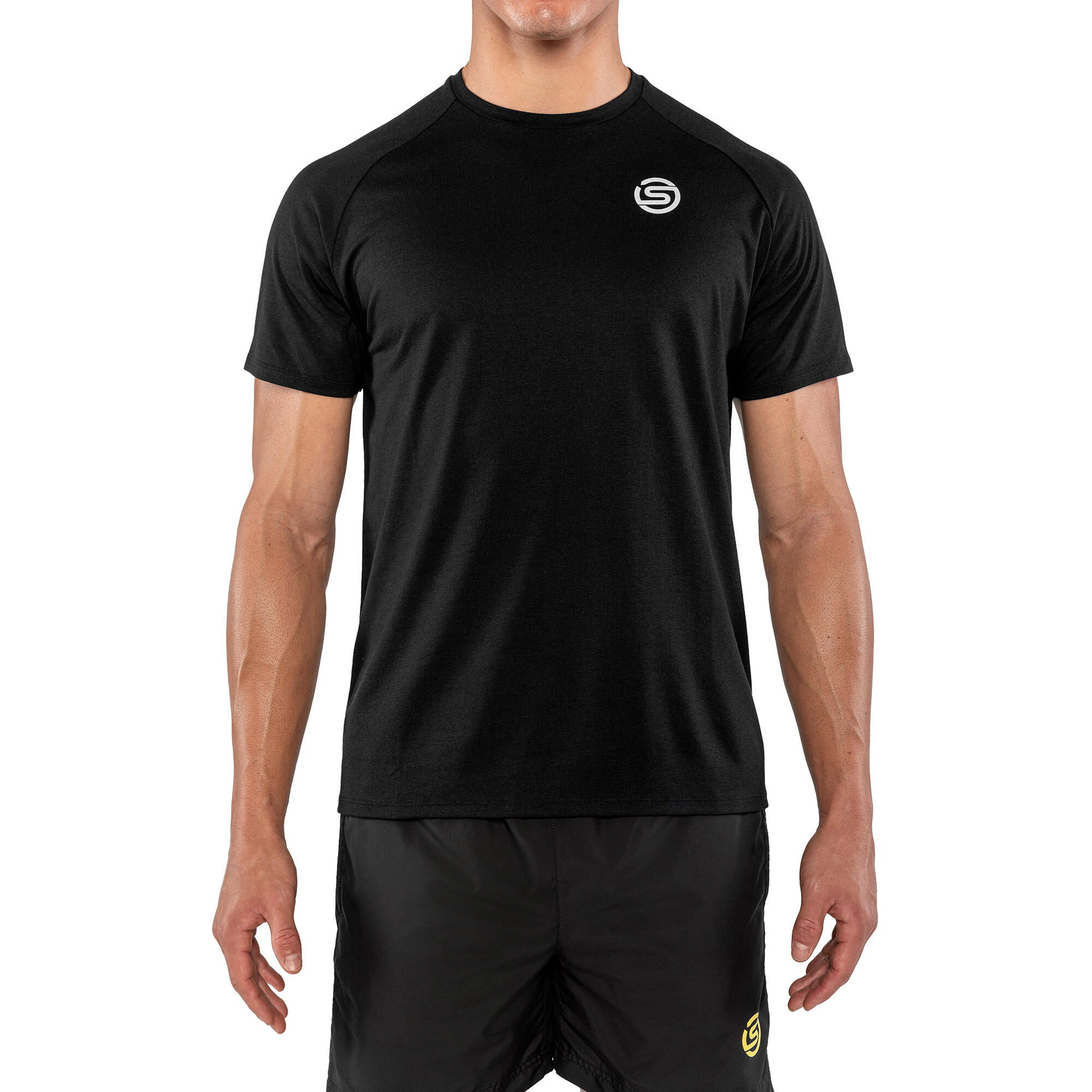 SKINS Activewear Mens Raglan Sleeves Polyester Tee