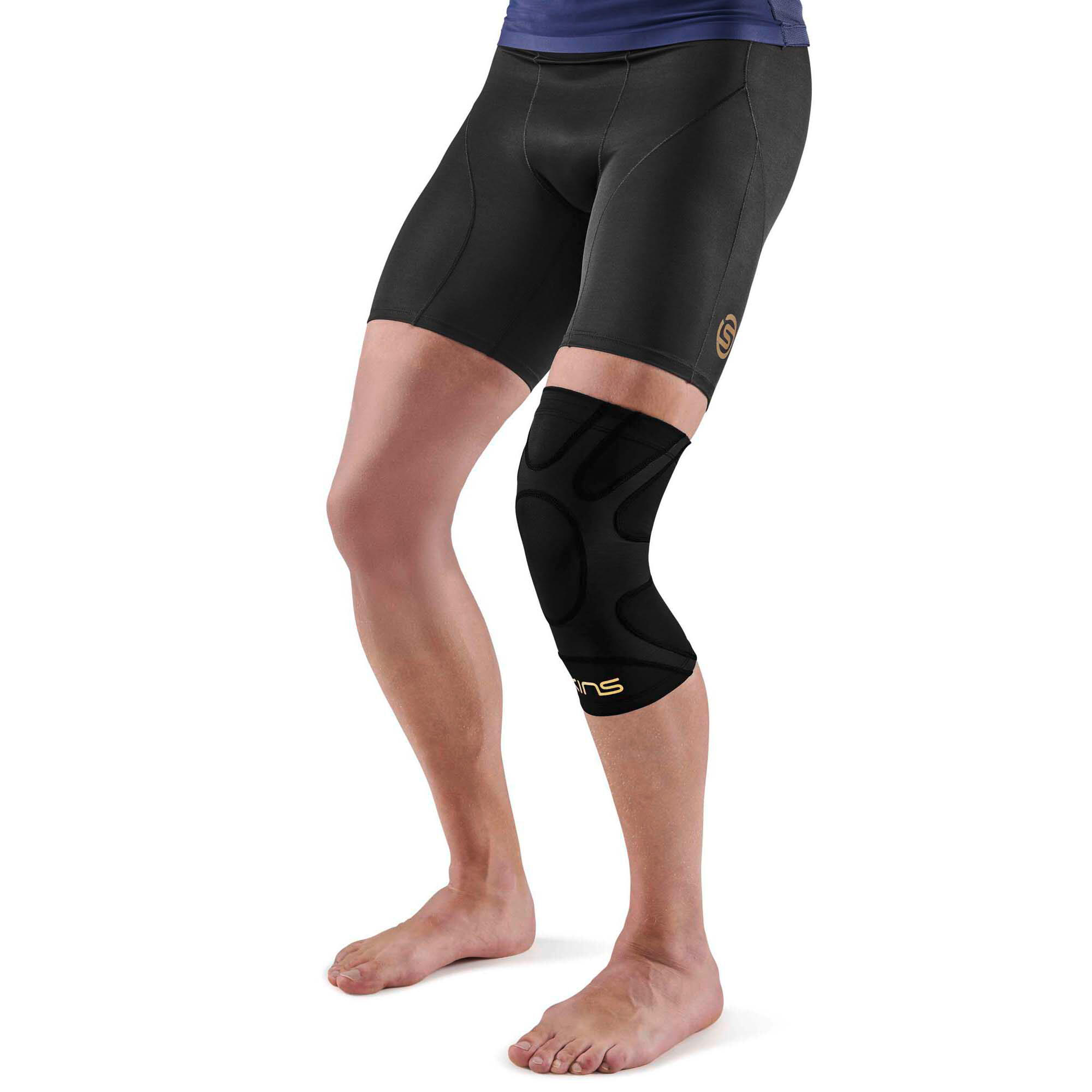 Skins Series-5 Unisex Knee Single Sleeve Medium Compression Black/Black M