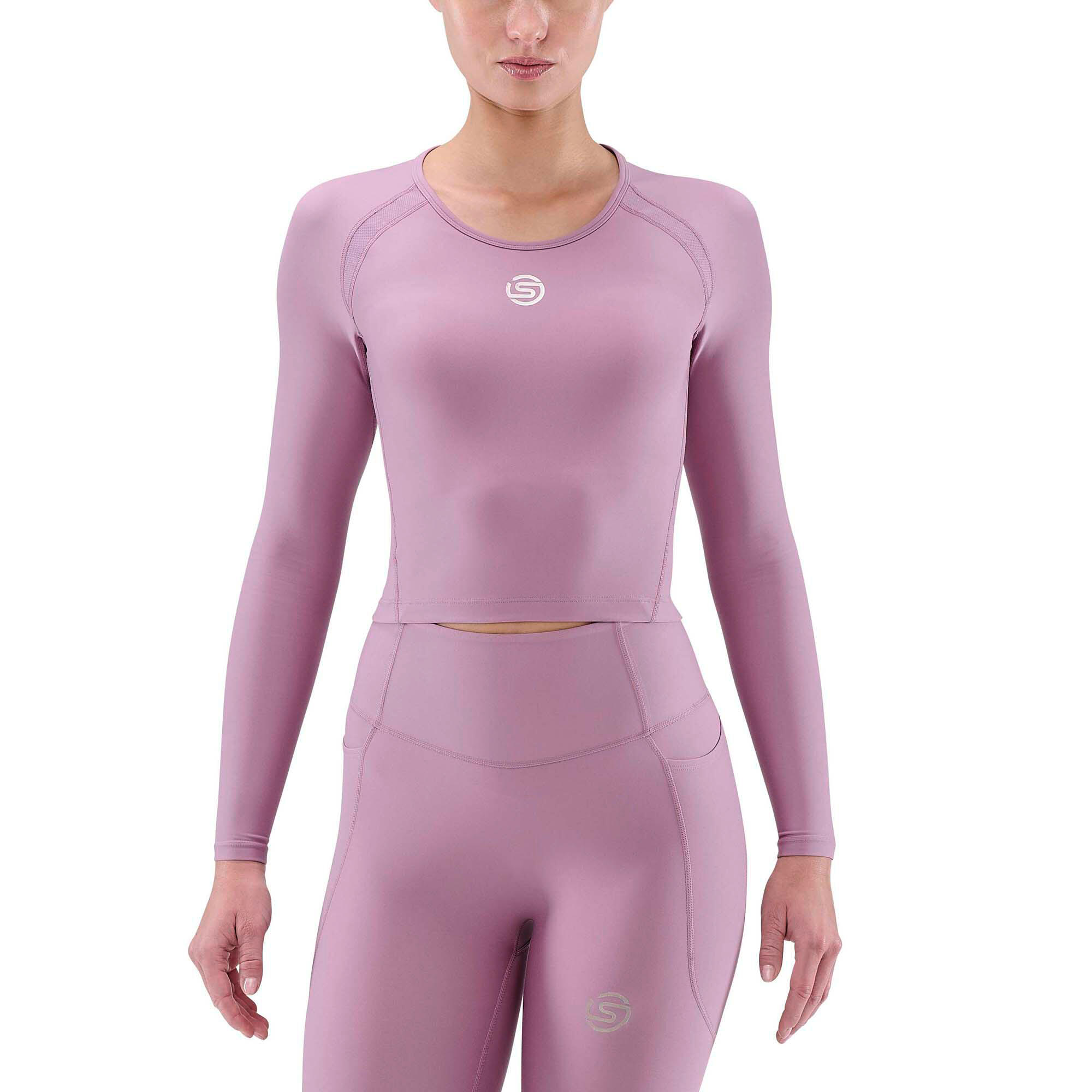 SKINS MOTION Womens Cropped Long Sleeve Bra Top Activewear