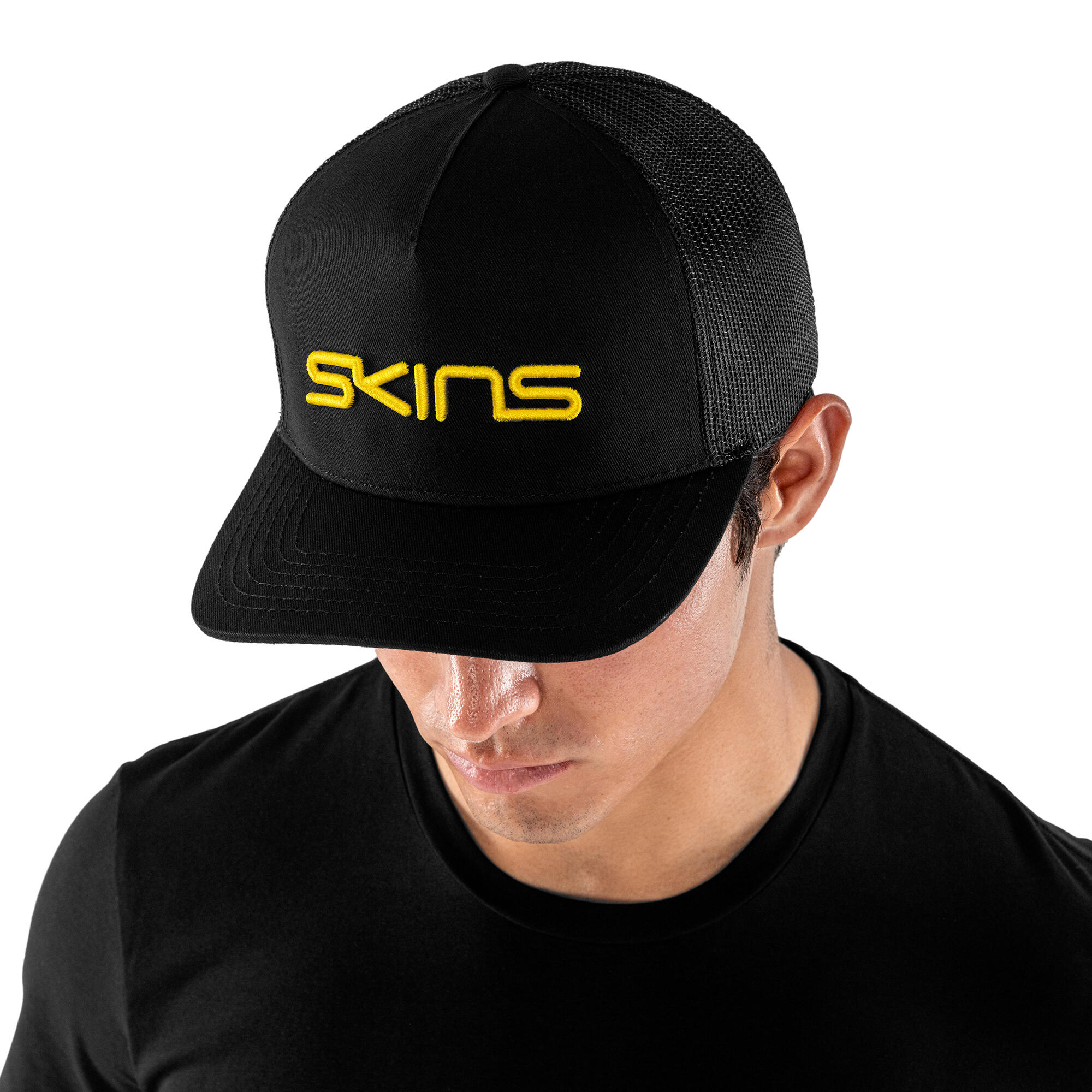 SKINS Activewear Mens Trucker Cap Twill Mesh Black One Size
