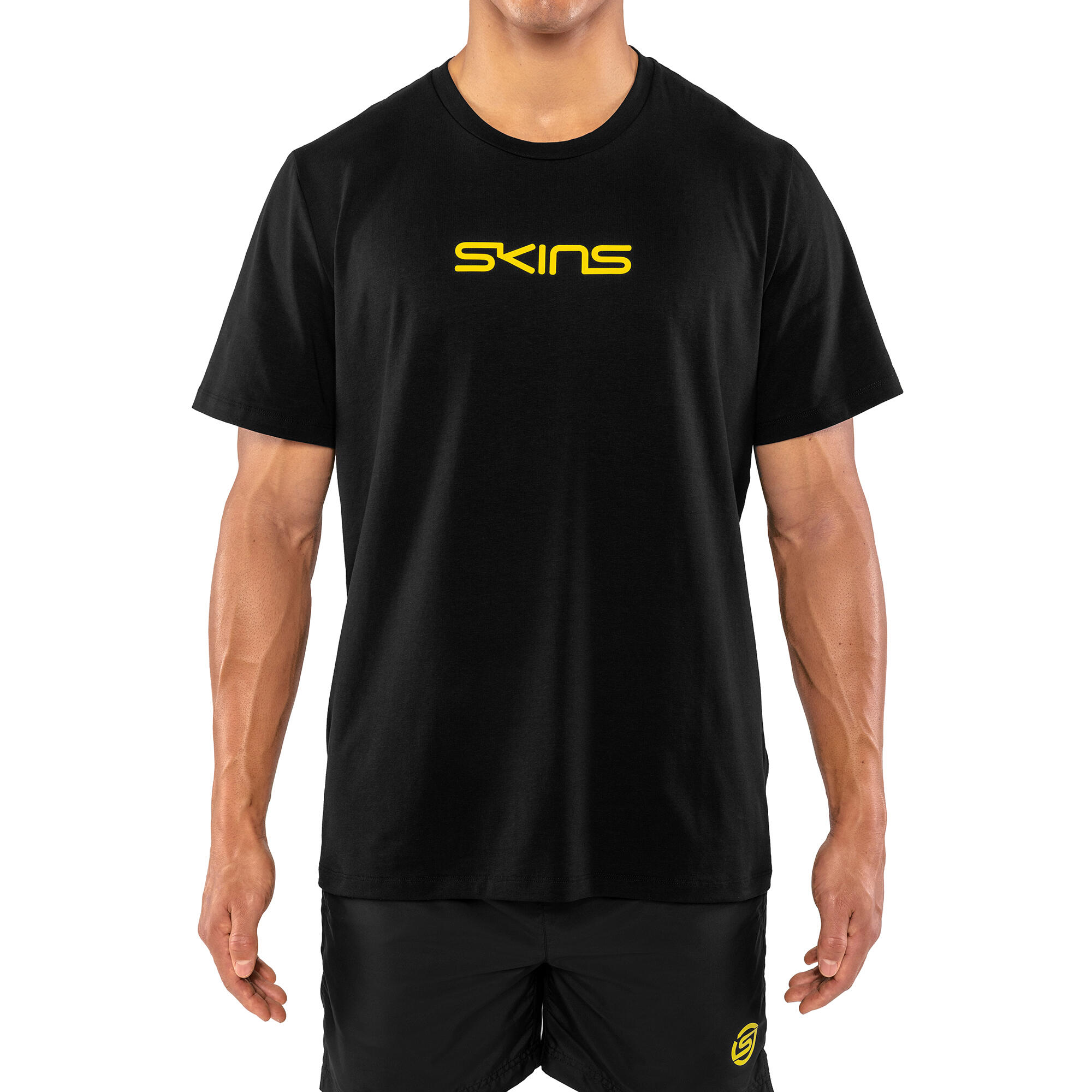 SKINS Activewear Mens Short Sleeves Cotton Tee Quick Dry