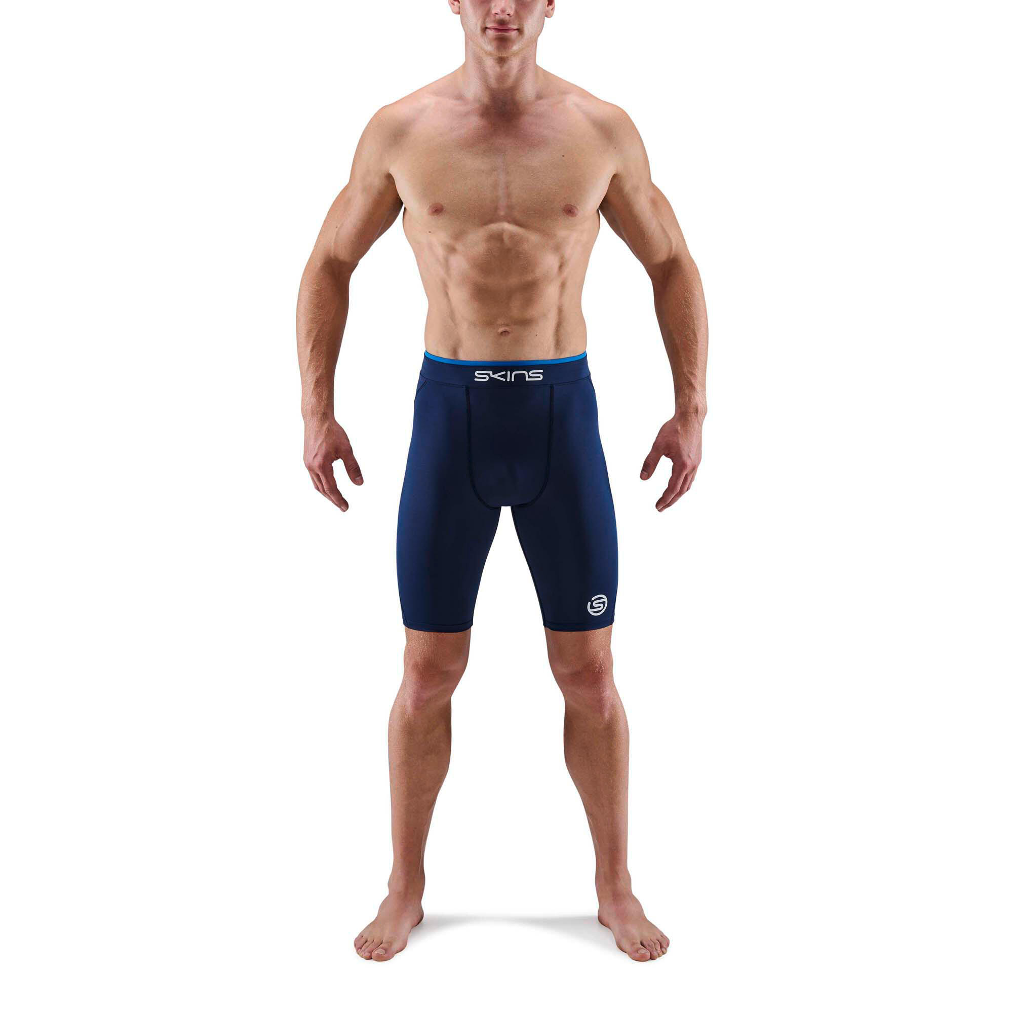 SKINS SERIES-1 Men Double Waist Half Tights Activewear