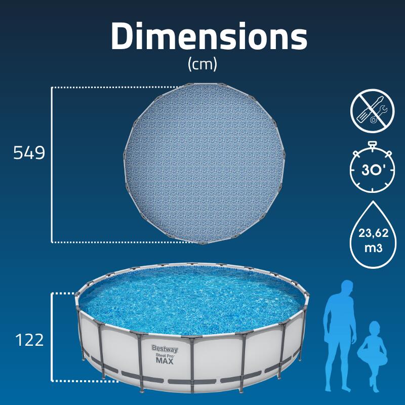 Bestway Piscine hors sol - Ronde - Steel Pro Max - 549 x 122 cm 3/7