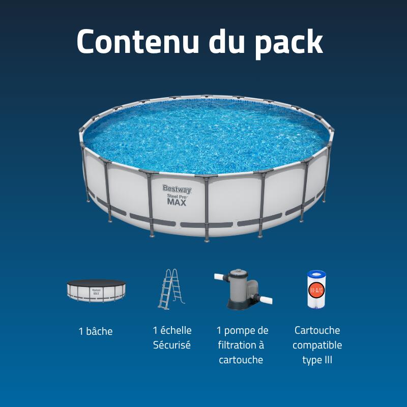 Bestway Piscine hors sol - Ronde - Steel Pro Max - 549 x 122 cm 4/7