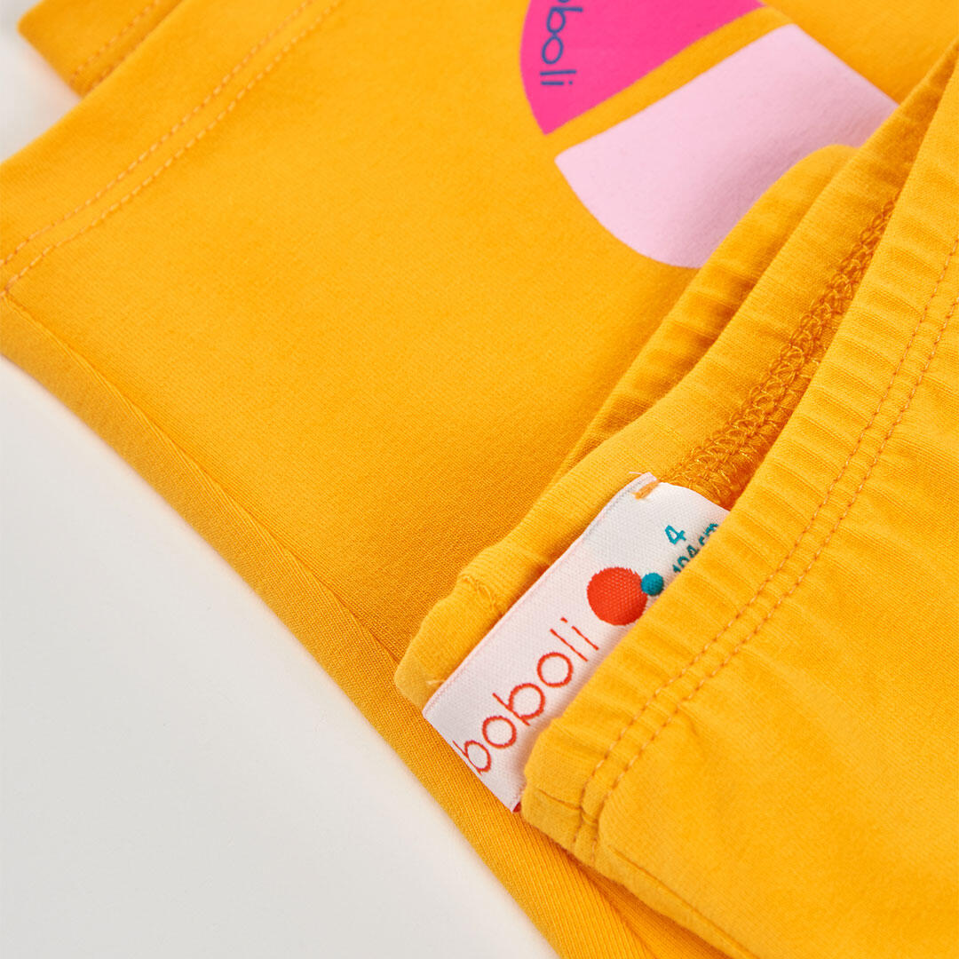 Leggings de verano de gimnasia kids niña boboli amarillo 3/4