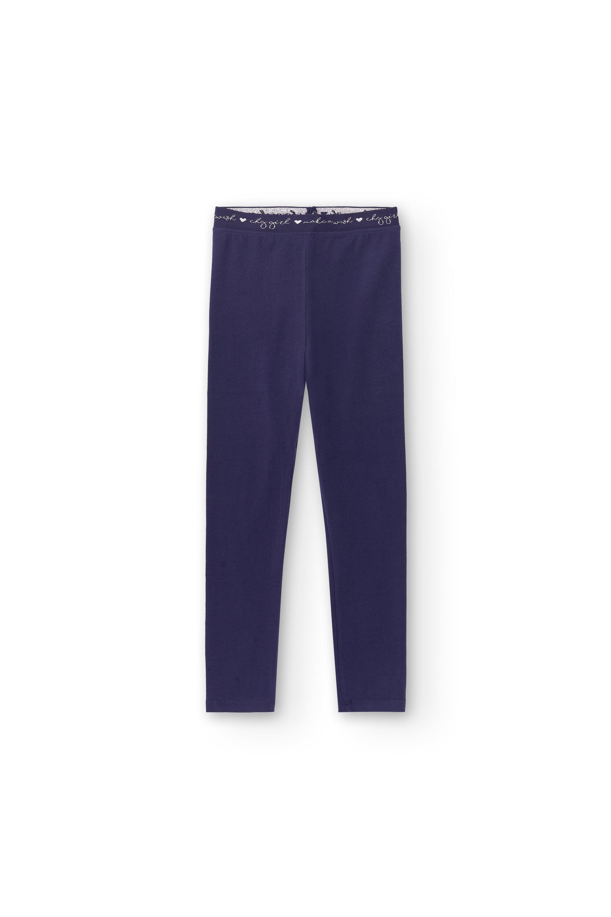 Legging de niña azul marino  | Cintura elástica 2/4
