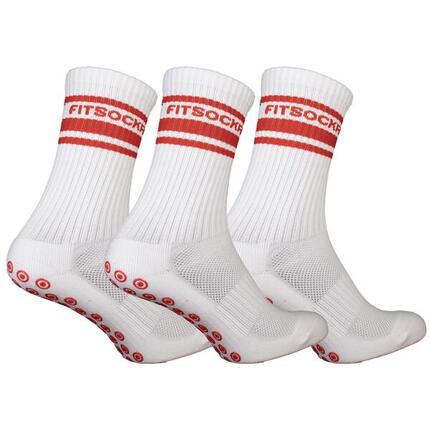 Combideal 3 paar Gripsokken Stripe - Wit