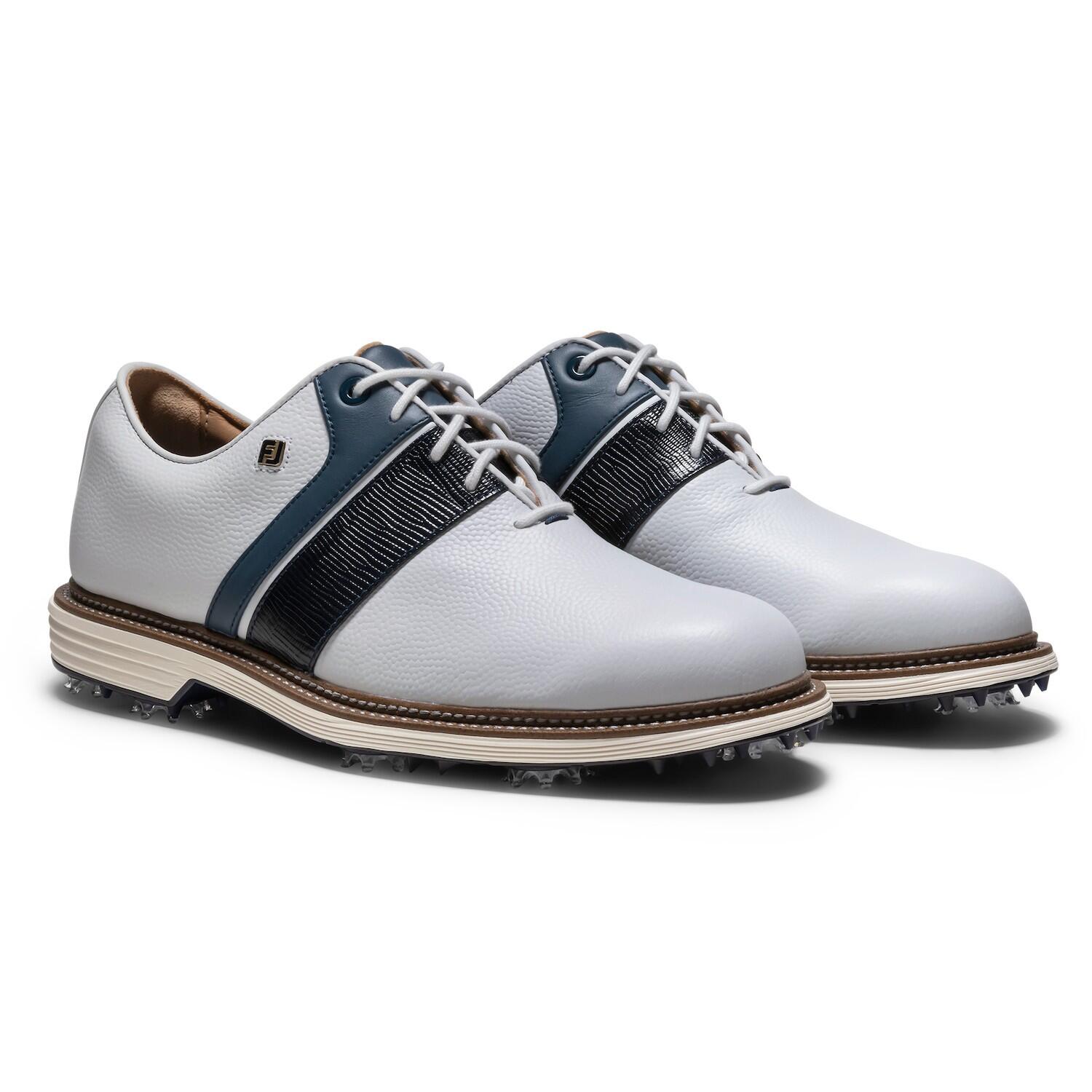 Zapatos Golf Footjoy Premiere Series Packard Hombre Blanco y Azul 4/7