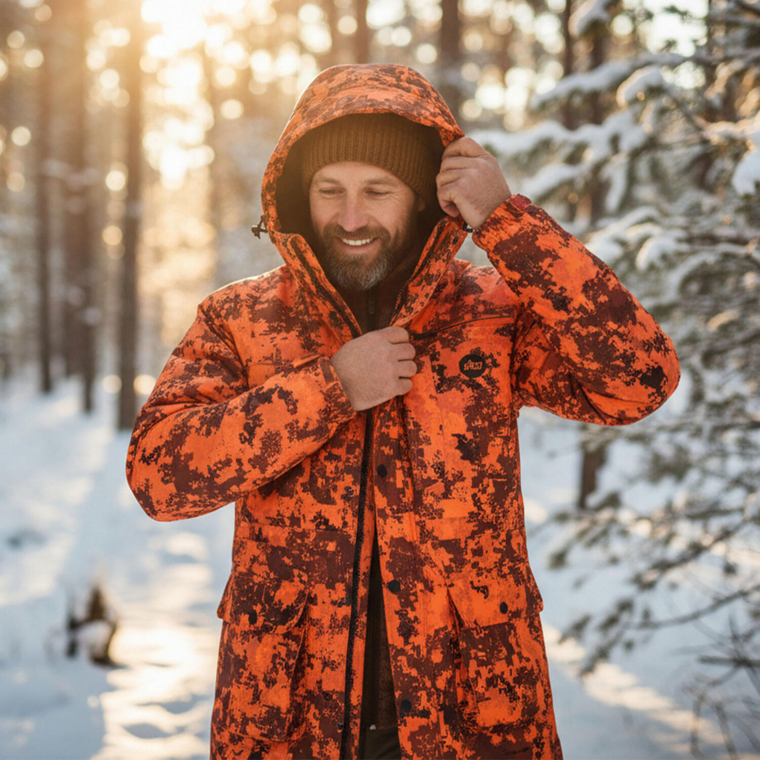 il Lago Prestige Parka Arctic Herren (Orange Camouflage) Größe XL 2/5