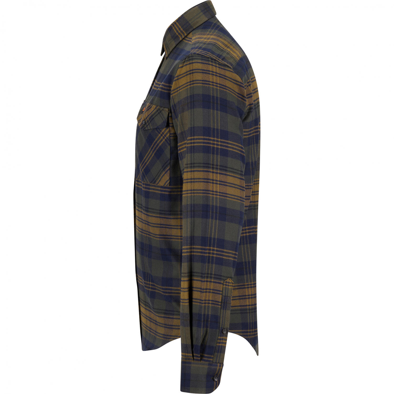 il Lago Prestige Outdoor Flanell-Hemd Torben Herren (Oliv/Blau) Größe 4XL 3/4