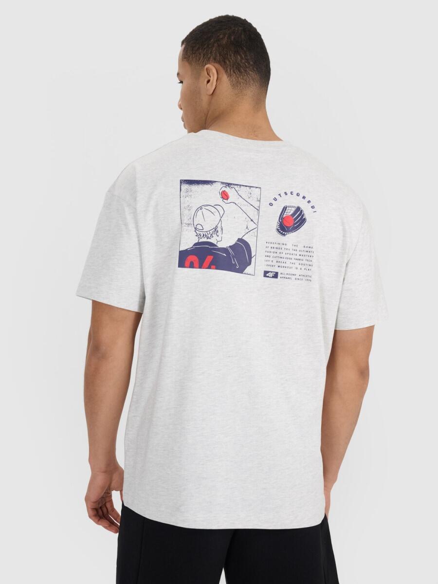 T-shirt oversize z nadrukiem męski 4F 4FRSS25TTSHM2981 2/7