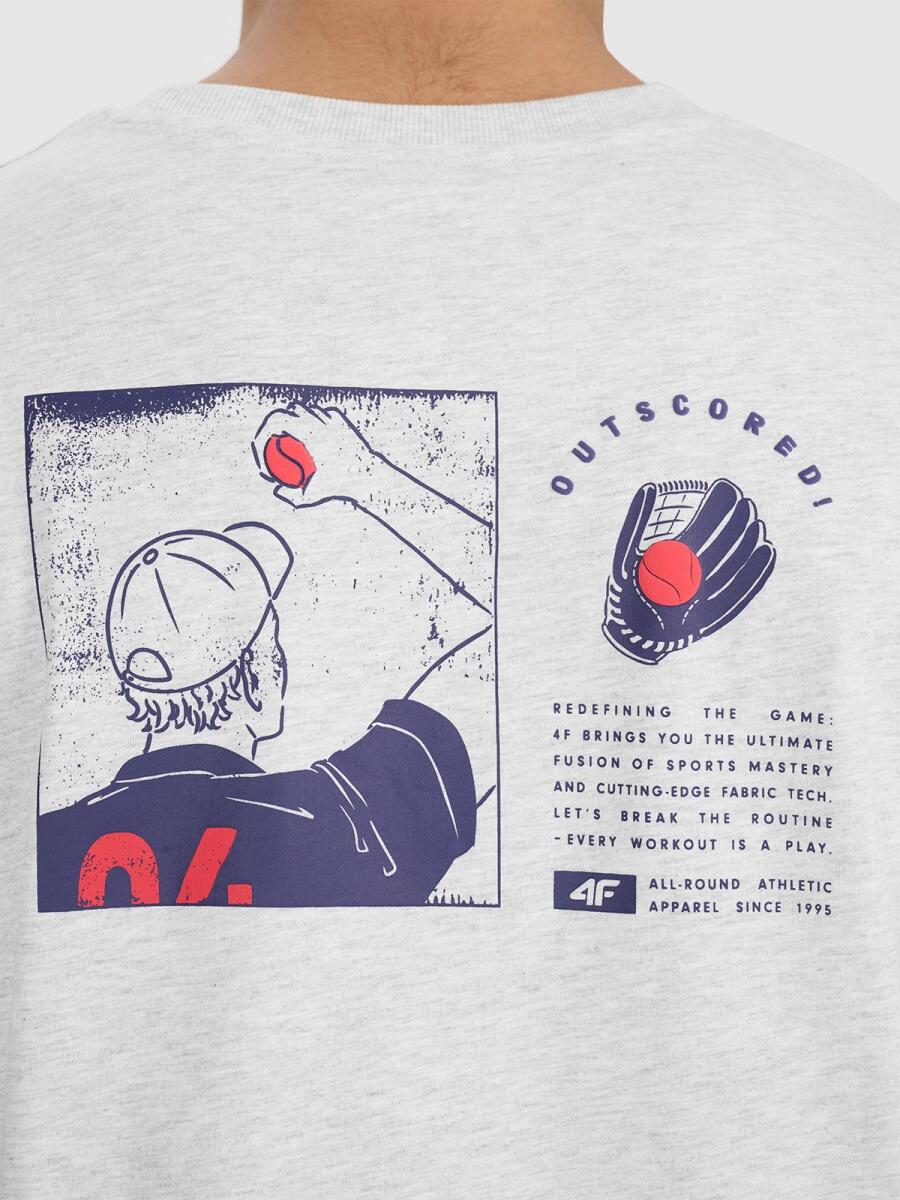 T-shirt oversize z nadrukiem męski 4F 4FRSS25TTSHM2981 5/7