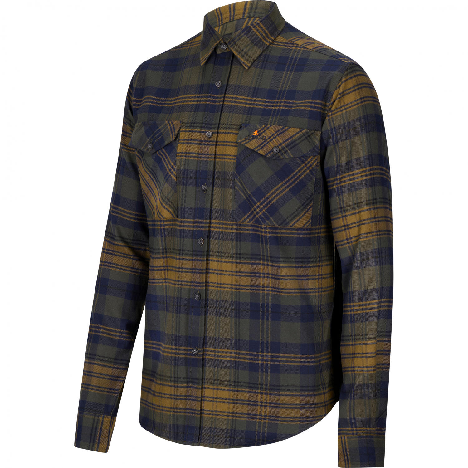 il Lago Prestige Outdoor Flanell-Hemd Torben Herren (Oliv/Blau) Größe 4XL 2/4