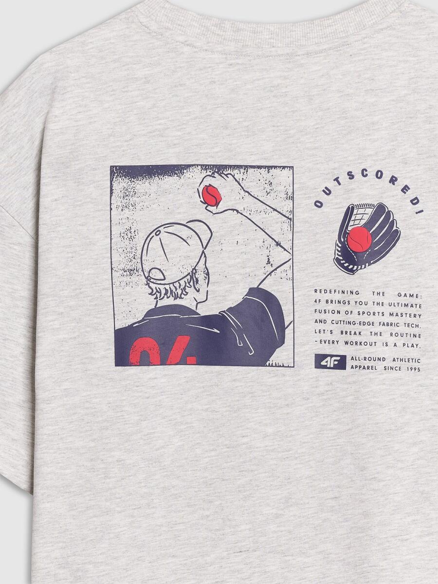 T-shirt oversize z nadrukiem męski 4F 4FRSS25TTSHM2981 7/7