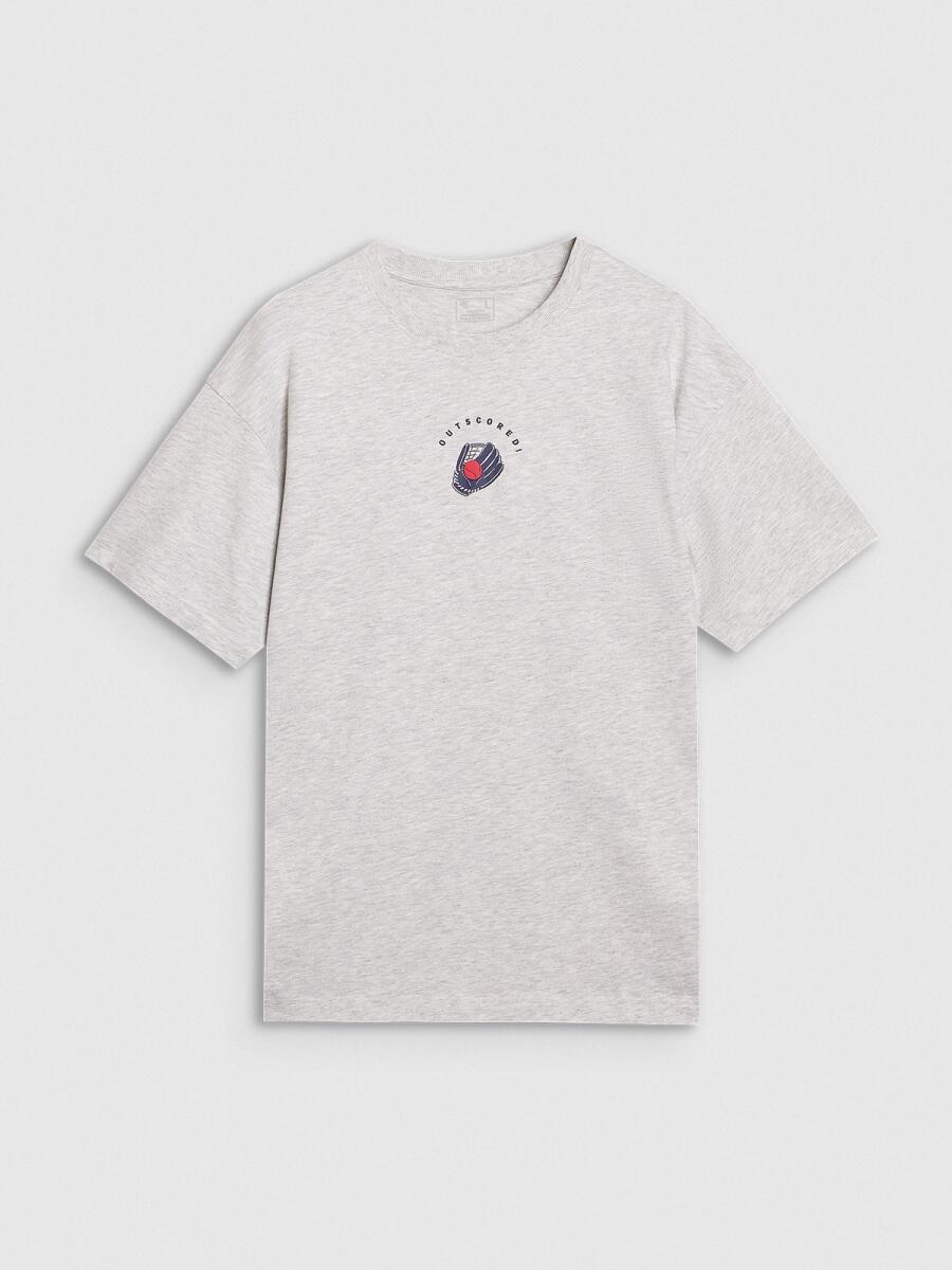 T-shirt oversize z nadrukiem męski 4F 4FRSS25TTSHM2981 6/7
