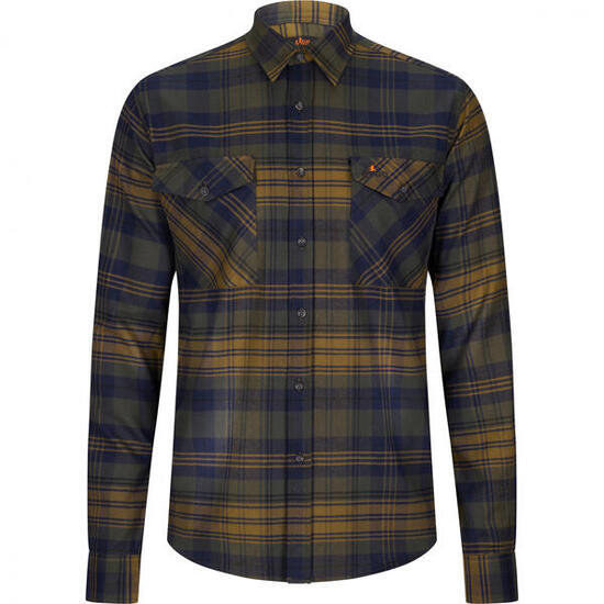 il Lago Prestige Outdoor Flanell-Hemd Torben Herren (Oliv/Blau) Größe 5XL