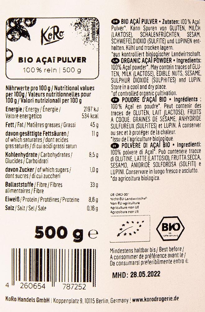 Açai bio in polvere | 500 g 2/6