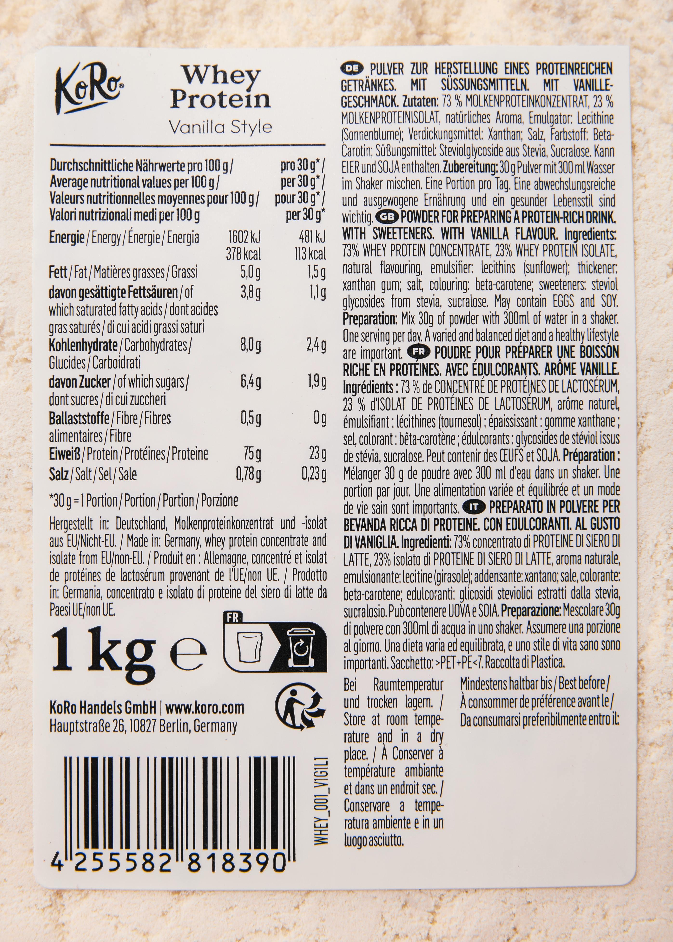 Whey protéine à la vanille 1 kg 6/6
