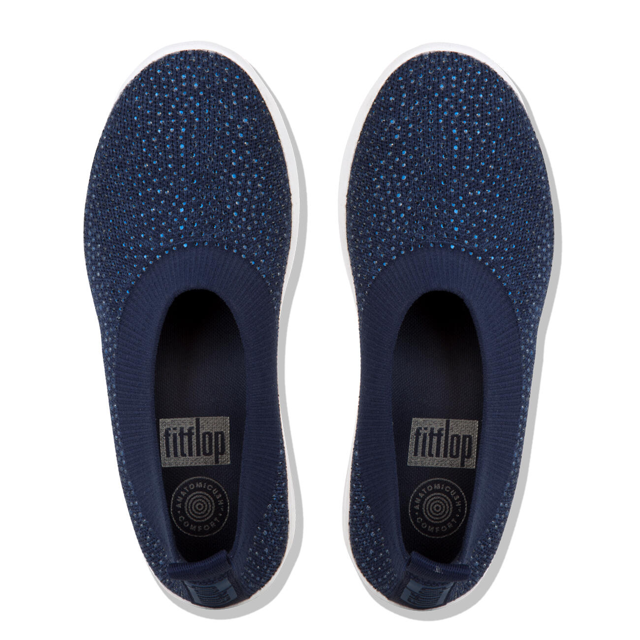 FITFLOP Crystal Uberknit Ballerina  MIDDERNACHTBLAUW 36 3/6