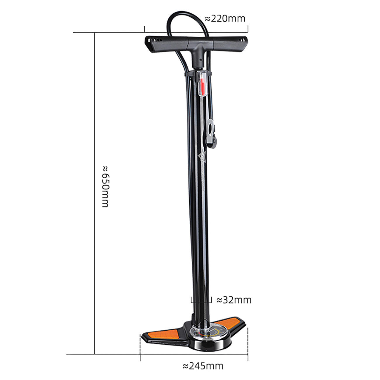 Rockbros vloerpomp voor fiets met manometer 2/7