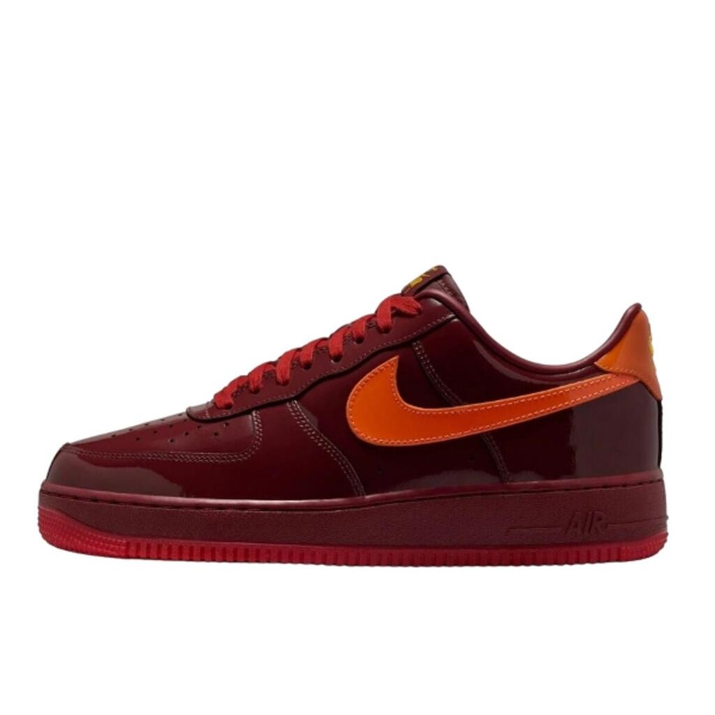 Shoes  Air Force 1 Low Patent Leather Dark Team Red Safety Orange