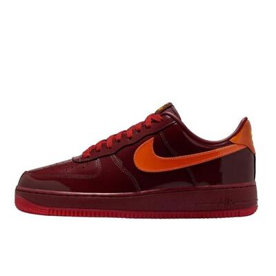 Schoenen air force 1 low patent leather dark team red safety orange