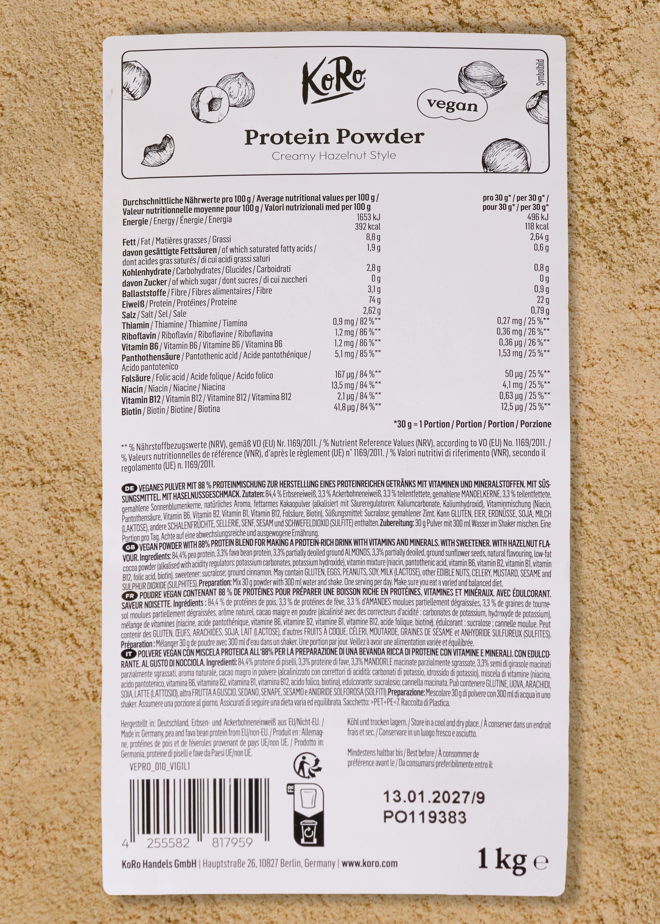 Proteine vegane in polvere alla nocciola | 1 kg 6/6
