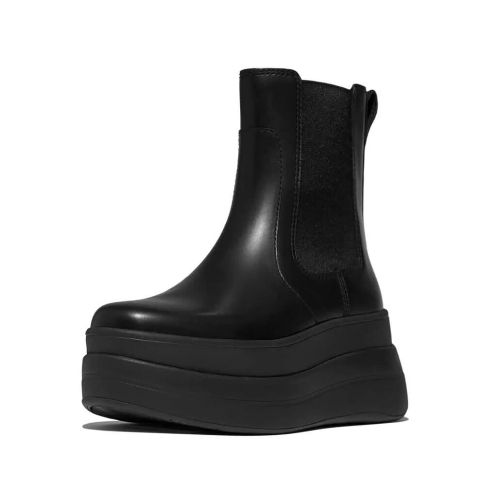 FitFlop F-Mode Stack Leather Chelsea Boots