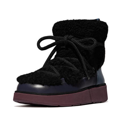 FITFLOP FitFlop Gen-FF X Roksanda Curly-Shearling Lace Ankle Boots ZWART MIX 38
