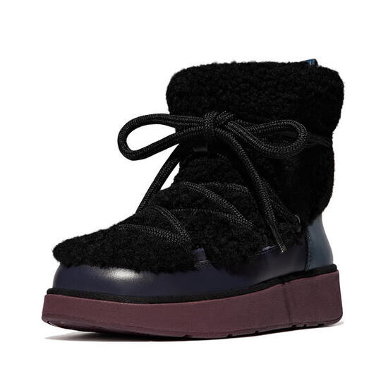 FITFLOP FitFlop Gen-FF X Roksanda Curly-Shearling Lace Ankle Boots ZWART MIX 38
