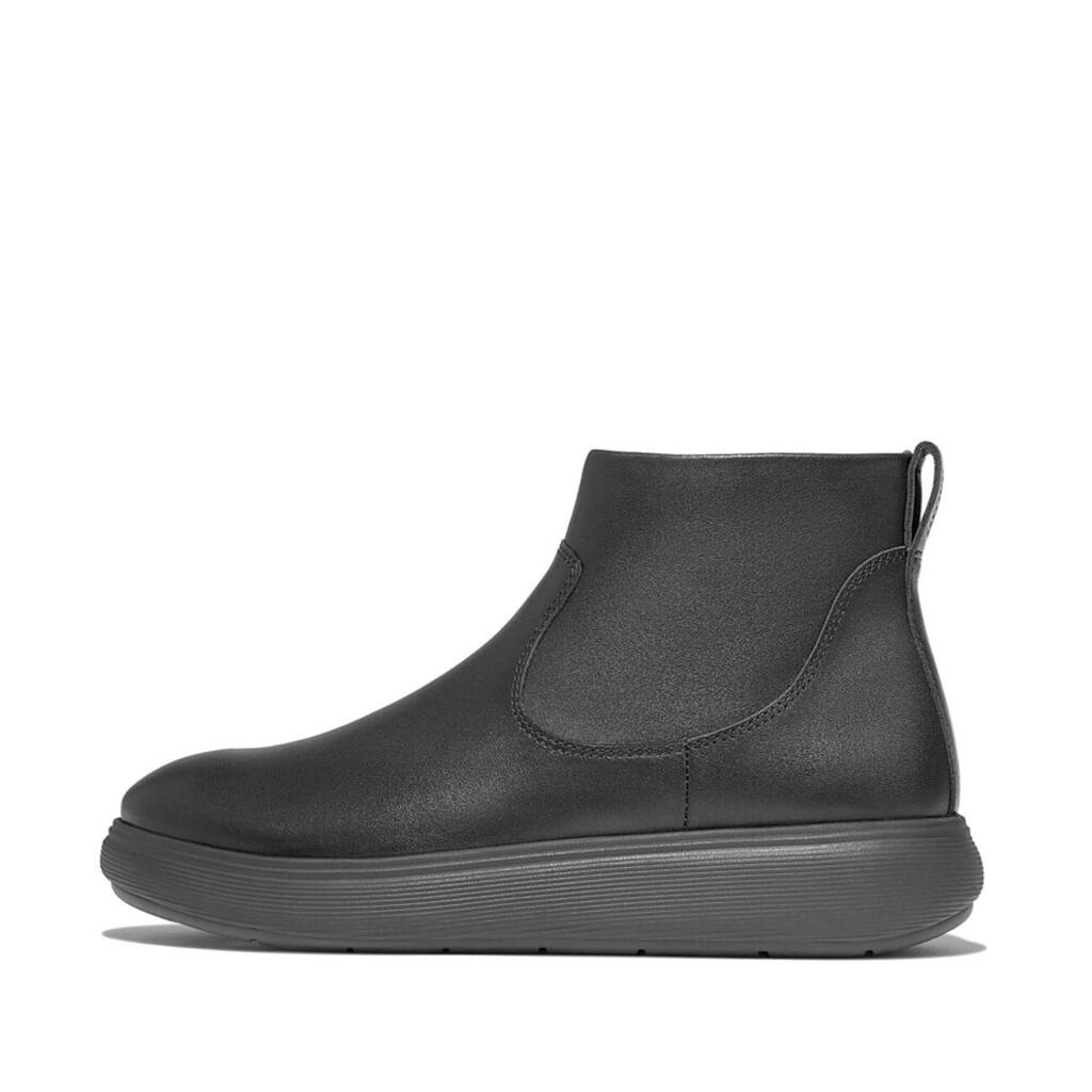 FitFlop IQ-Comff Leather Zip Ankle Boots