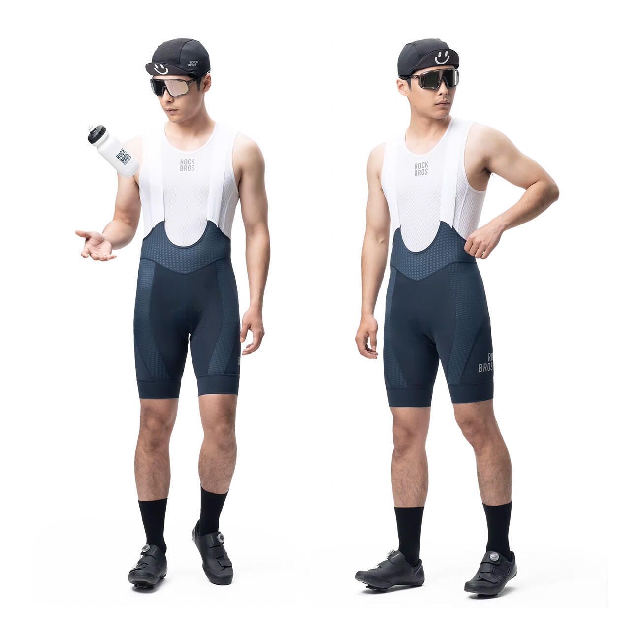 Korte Rockbros-fietsbroeken met bretels en zitkussen 3/7