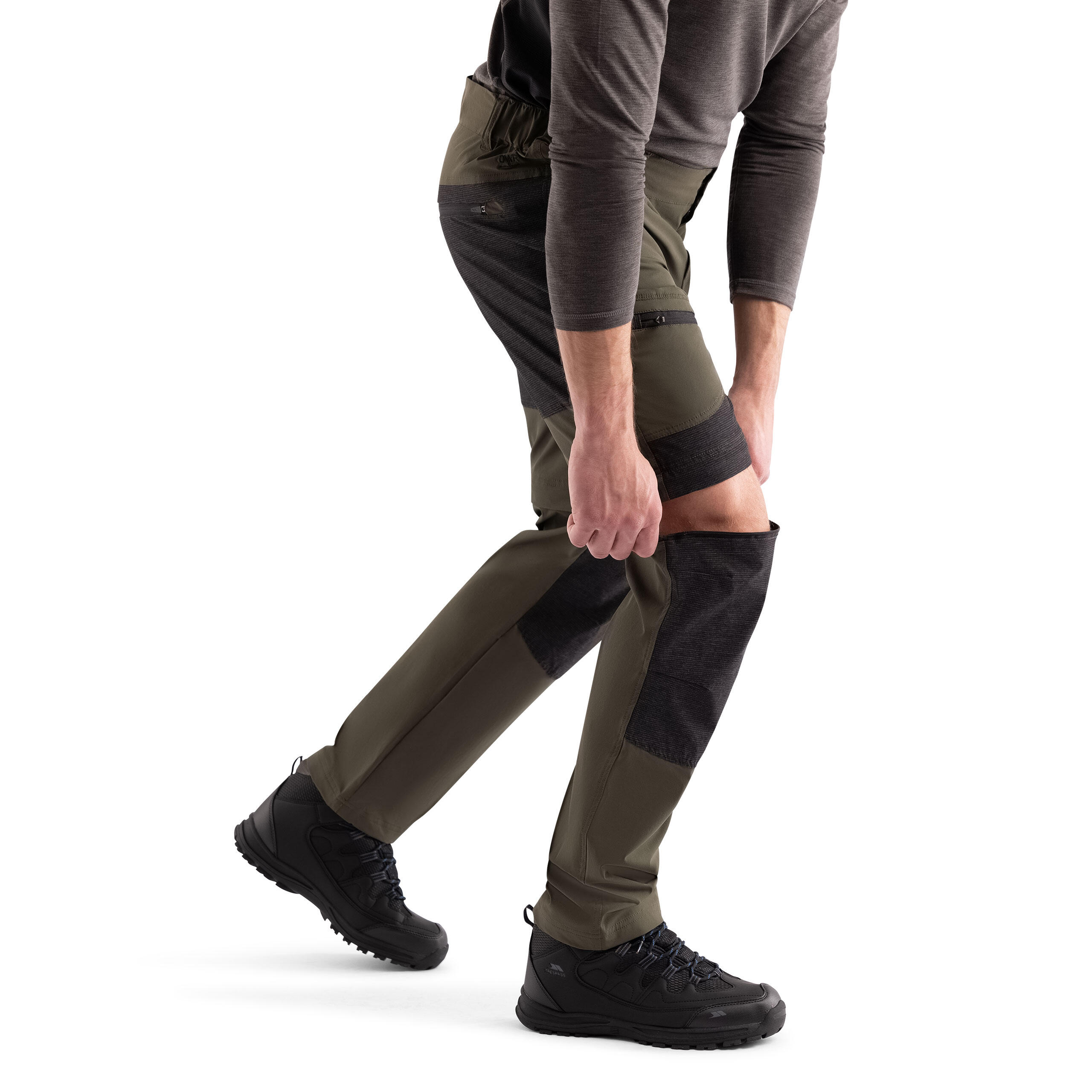 Men's Articulated Knee Darts Zip Off Legs Walking Trouser