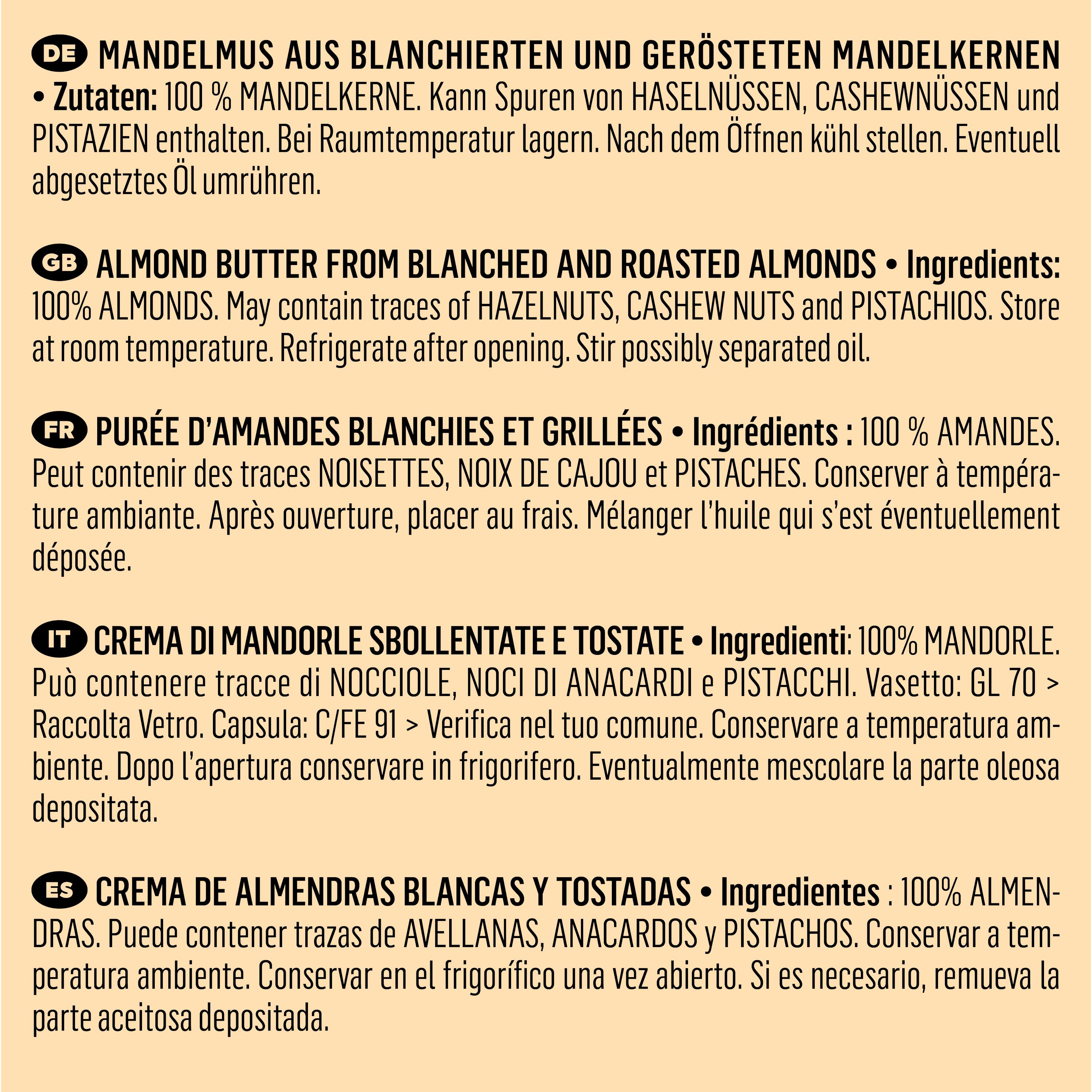 Purée d'amandes blanches 500 g 5/7
