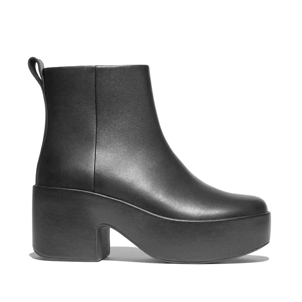 FitFlop Platfforms Leather Heeled Ankle Boots
