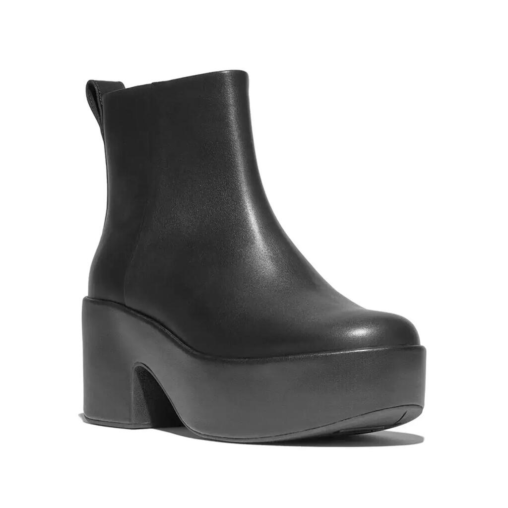 FitFlop Platfforms Leather Heeled Ankle Boots