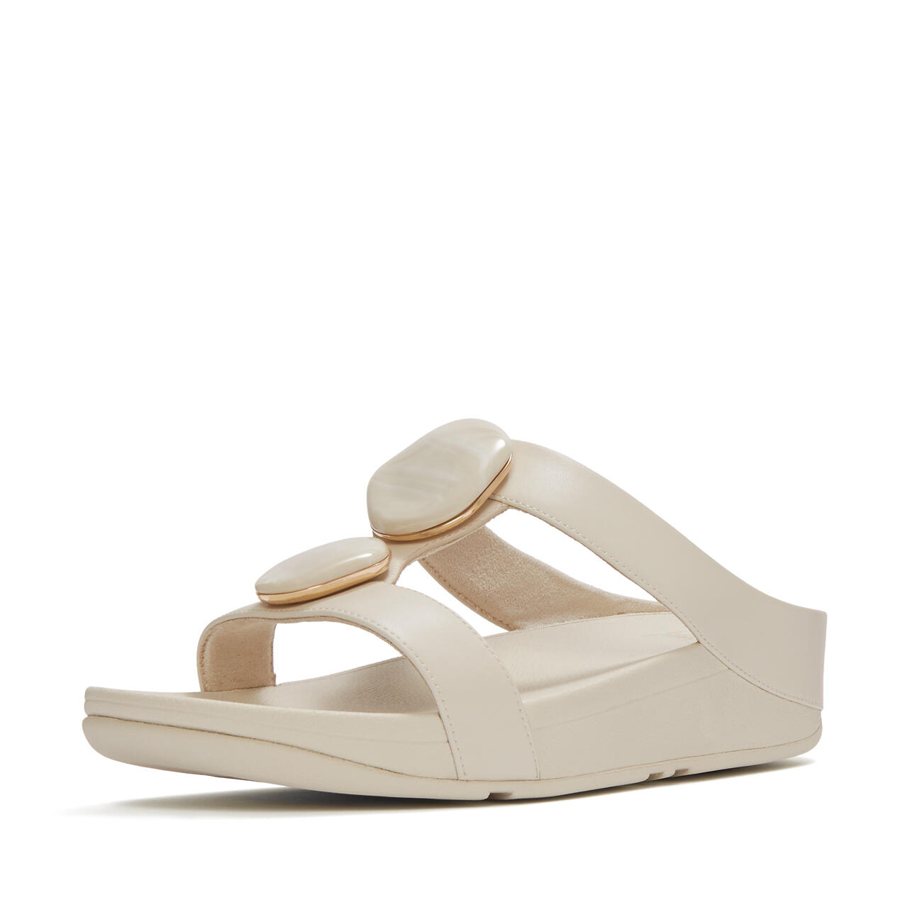 FITFLOP FitFlop Fino Marbled-Stone H-Bar Slides  BEIGE PARIJS 41